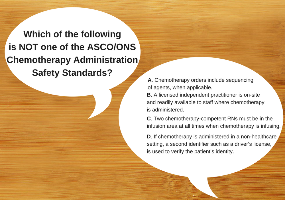 Which Is Not an ASCO/ONS Chemotherapy Safety Standard?