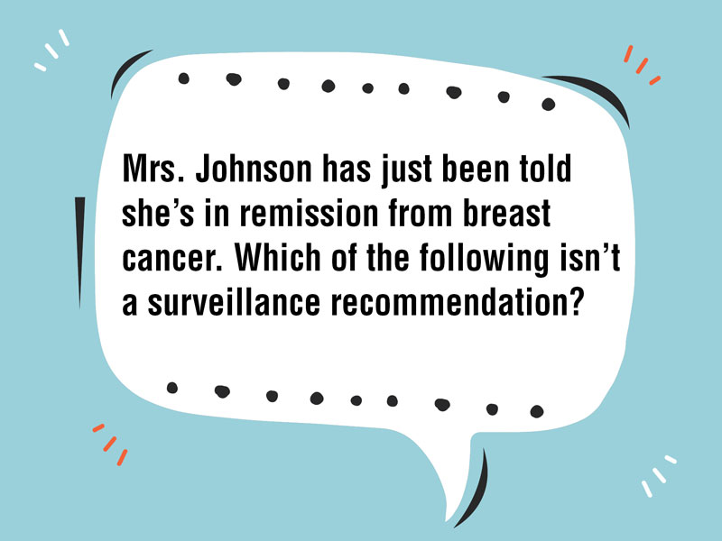 Which of the Following Isn’t a Breast Cancer Surveillance Recommendation?