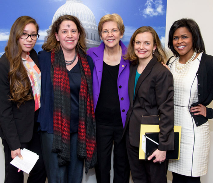 ONS members with Senator Warren