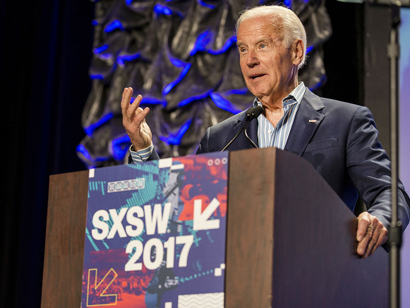 Biden speaks at South by Southwest in Austin, TX.
