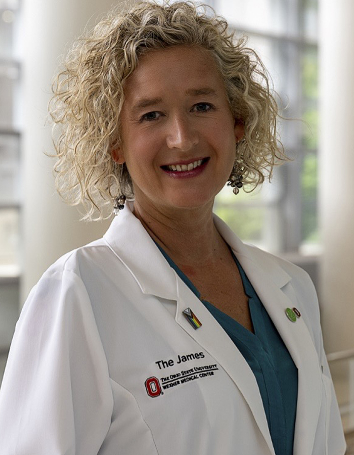 ONS member Liz Arthur, PhD, APRN-CNP, AOCNP®, nurse scientist at The Ohio State University Comprehensive Cancer Center’s Arthur G. James Cancer Hospital and Richard J. Solove Research Institute, assistant professor at The Ohio State University College of Nursing, both in Columbus, and member of the ONS Columbus Chapter