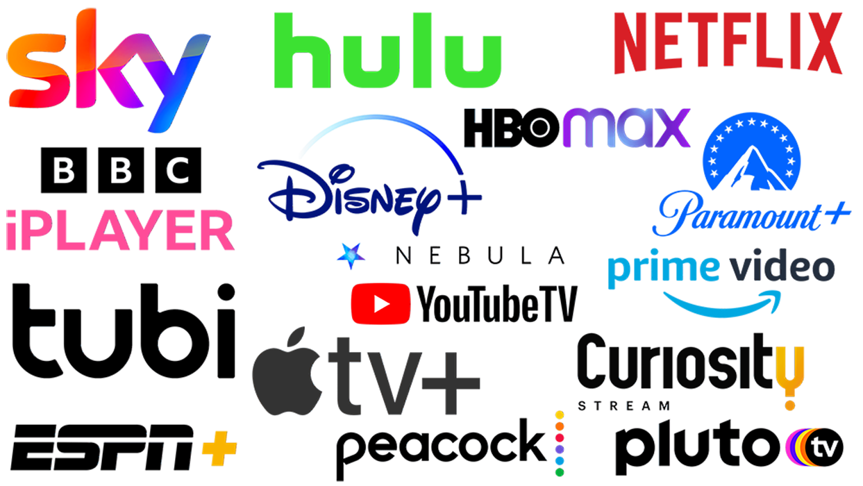 TV streaming service platform logos