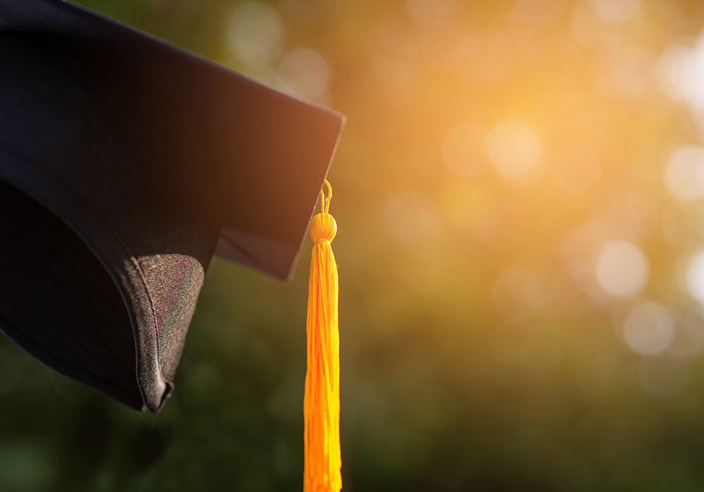 Graduation cap with sun